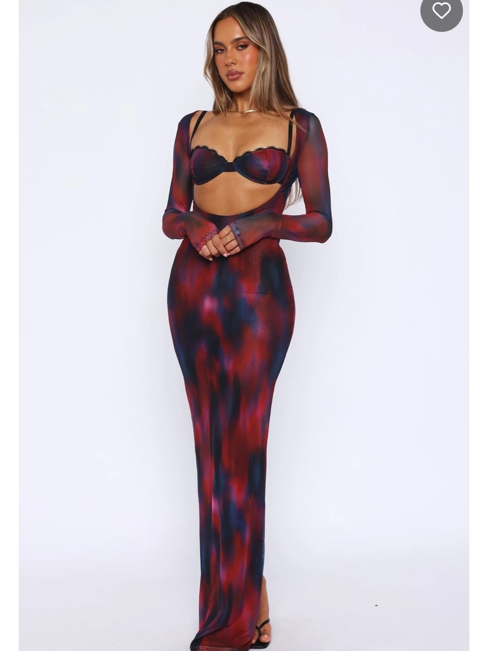NWT Whitefox Let Me Think Long Sleeve Maxi Dress Raspberry Rhapsody